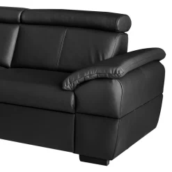 Trend Line Narożnik skórzany czarny z regulowanymi zagłówkami TOWN