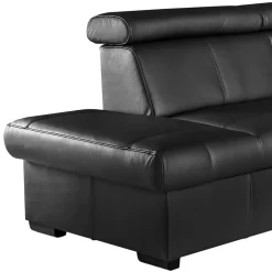 Trend Line Narożnik skórzany czarny z regulowanymi zagłówkami TOWN