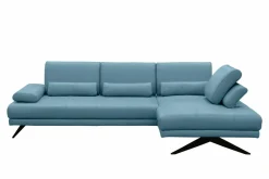 Trend Line Narożnik skórzany niebieski LAZUR prawy