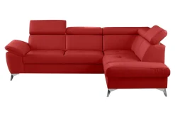 Trend Line Narożnik skórzany rozkładany czerwony MIO prawy