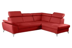 Trend Line Narożnik skórzany rozkładany czerwony MIO prawy