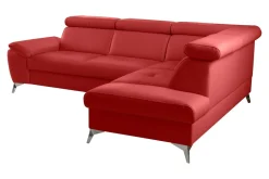 Trend Line Narożnik skórzany rozkładany czerwony MIO prawy