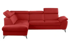 Trend Line Narożnik skórzany rozkładany czerwony MIO lewy