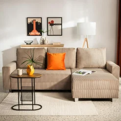 Narożniki|Fresh Narożnik sztruksowy beżowy AVOLA