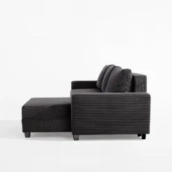 Fresh Narożnik sztruksowy grafitowy AVOLA