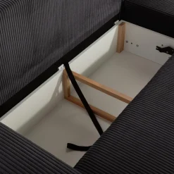 Fresh Narożnik sztruksowy grafitowy AVOLA