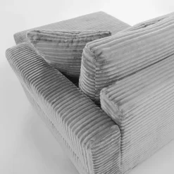 Narożnik sztruksowy jasnoszary NOEMI prawy