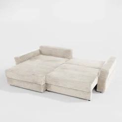 Narożniki| Narożnik sztruksowy kremowy NOEMI lewy