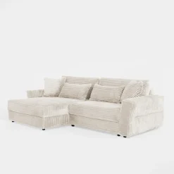 Narożniki| Narożnik sztruksowy kremowy NOEMI lewy