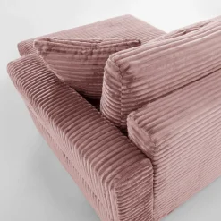 Narożnik sztruksowy pudrowy róż NOEMI prawy