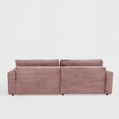 Narożnik sztruksowy pudrowy róż NOEMI lewy