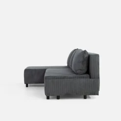 Fresh Narożnik sztruksowy rozkładany grafitowy HONEY