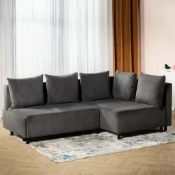 Fresh Narożnik sztruksowy szary LOGOS prawy