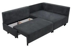 Fresh Narożnik sztruksowy szary LOGOS prawy