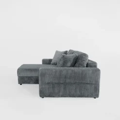 Narożniki| Narożnik sztruksowy szary NOEMI lewy