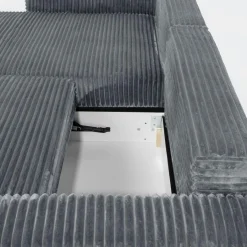 Narożniki| Narożnik sztruksowy szary NOEMI lewy