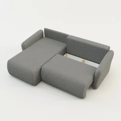 Narożniki| Narożnik sztruksowy szary MORRI