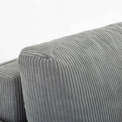 Narożnik sztruksowy z 2 pojemnikami jasnoszary LIAM