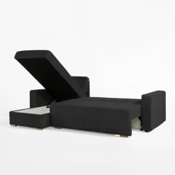 Narożnik sztruksowy z 2 pojemnikami ciemnoszary LIAM