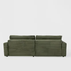 Narożniki| Narożnik sztruksowy zielony NOEMI prawy