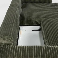 Narożniki| Narożnik sztruksowy zielony NOEMI prawy