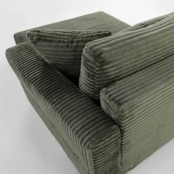 Narożniki| Narożnik sztruksowy zielony NOEMI prawy