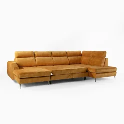 Narożnik U-kształtny rozkładany musztardowy DAKOTA lewy