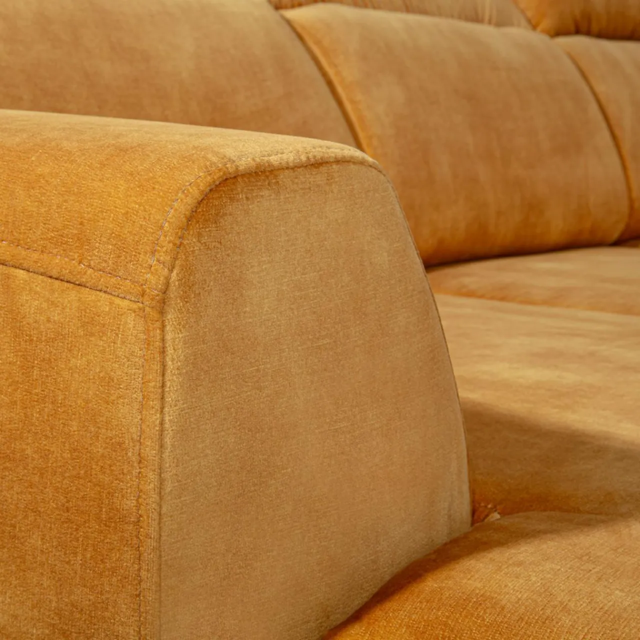 Narożnik U-kształtny rozkładany musztardowy DAKOTA lewy