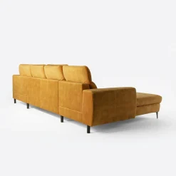 Narożnik U-kształtny rozkładany musztardowy DAKOTA lewy