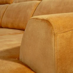 Narożnik U-kształtny rozkładany musztardowy DAKOTA prawy