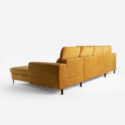 Narożnik U-kształtny rozkładany musztardowy DAKOTA prawy