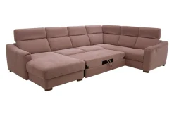 Trend Line Narożnik U-kształtny z funkcją relaksu różowy CORBY prawy