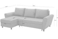 Fresh Narożnik z 2 pojemnikami ciemnoszary LANA