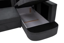 Narożniki|Fresh Narożnik z 2 pojemnikami grafitowy NESSI prawy