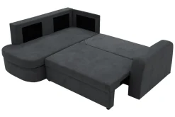 Fresh Narożnik z 2 pojemnikami grafitowy NESSI lewy