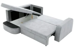 Narożniki|Fresh Narożnik z 2 pojemnikami jasnoszary NESSI lewy