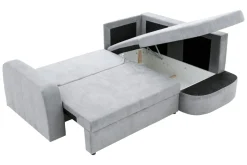 Fresh Narożnik z 2 pojemnikami jasnoszary NESSI prawy