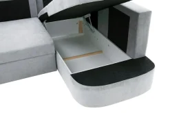 Fresh Narożnik z 2 pojemnikami jasnoszary NESSI prawy