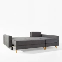 Narożniki| Narożnik z 2 pojemnikami szary LIVI prawy