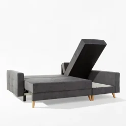 Narożniki| Narożnik z 2 pojemnikami szary LIVI prawy