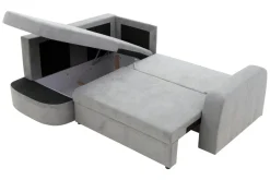 Fresh Narożnik z 2 pojemnikami taupe NESSI lewy