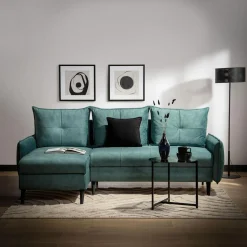 Narożnik z 2 pojemnikami turkusowy BURGOS