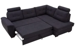 Narożniki|Exline Narożnik z 2 zagłówkami ciemnoszary FALCO prawy