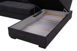 Narożniki|Exline Narożnik z 2 zagłówkami ciemnoszary FALCO prawy