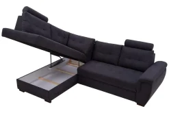 Narożniki|Exline Narożnik z 2 zagłówkami ciemnoszary FALCO lewy