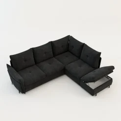 Instilo Narożnik z dostawką grafitowy ALMERIA PR.2 lewy