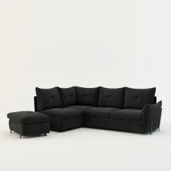 Narożniki|Instilo Narożnik z dostawką grafitowy ALMERIA PR.2 prawy