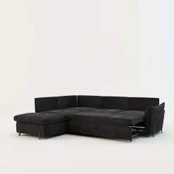 Narożniki|Instilo Narożnik z dostawką grafitowy ALMERIA PR.2 prawy