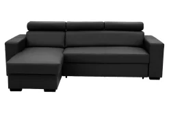 Exline Narożnik z ekoskóry czarny MATRIX