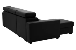 Exline Narożnik z ekoskóry czarny MATRIX